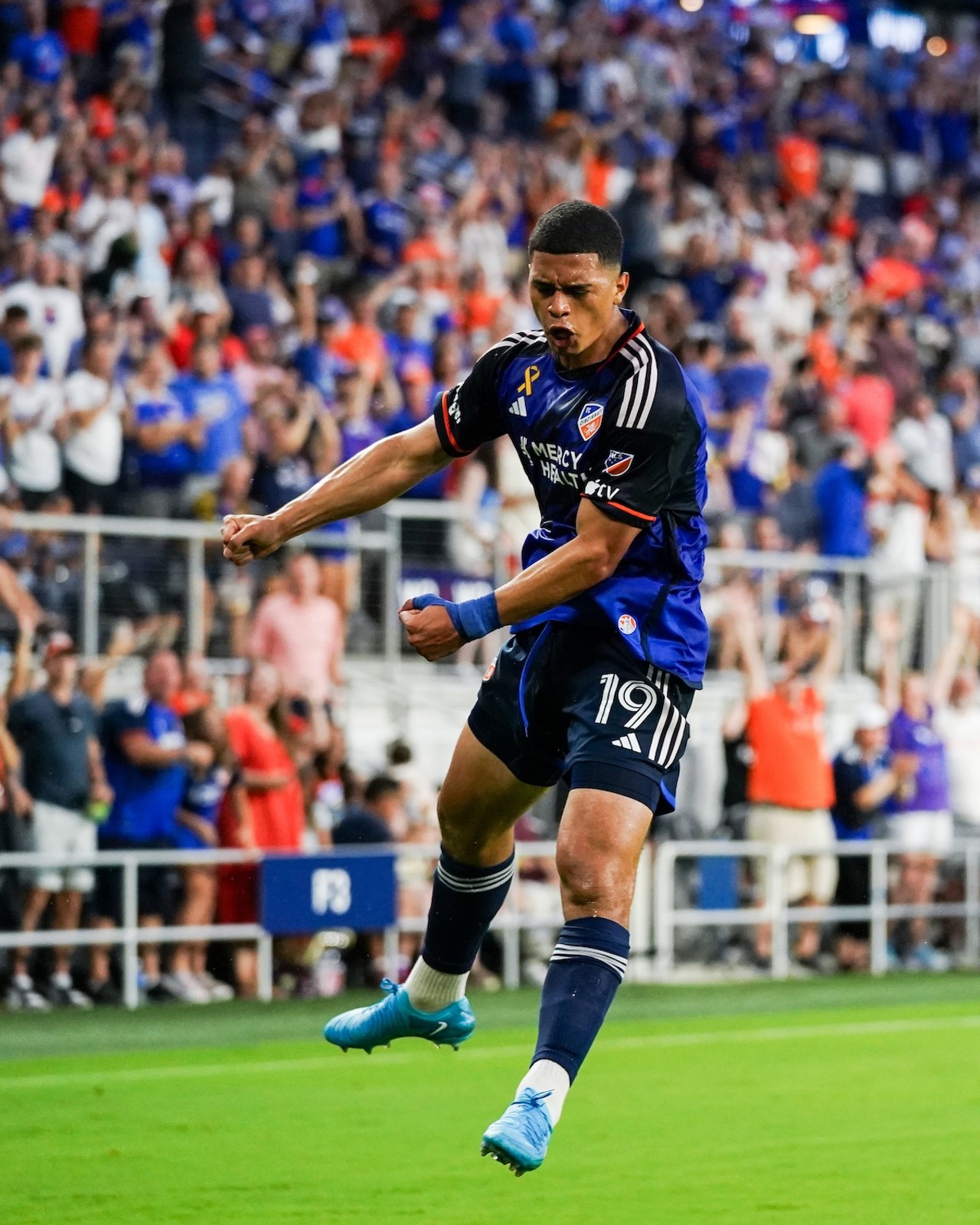 Kevin Kelsy celebrates scoring a goal for FC Cincinnati | FC Cincinnati vs. CF Montreal | Aug. 31, 2024