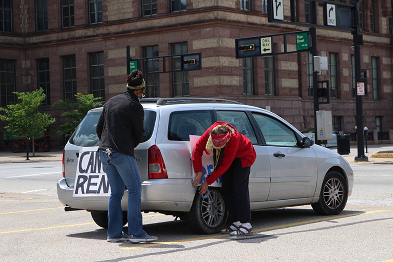Photos from Cincinnati Tenants' Union Car Protest at City Hall