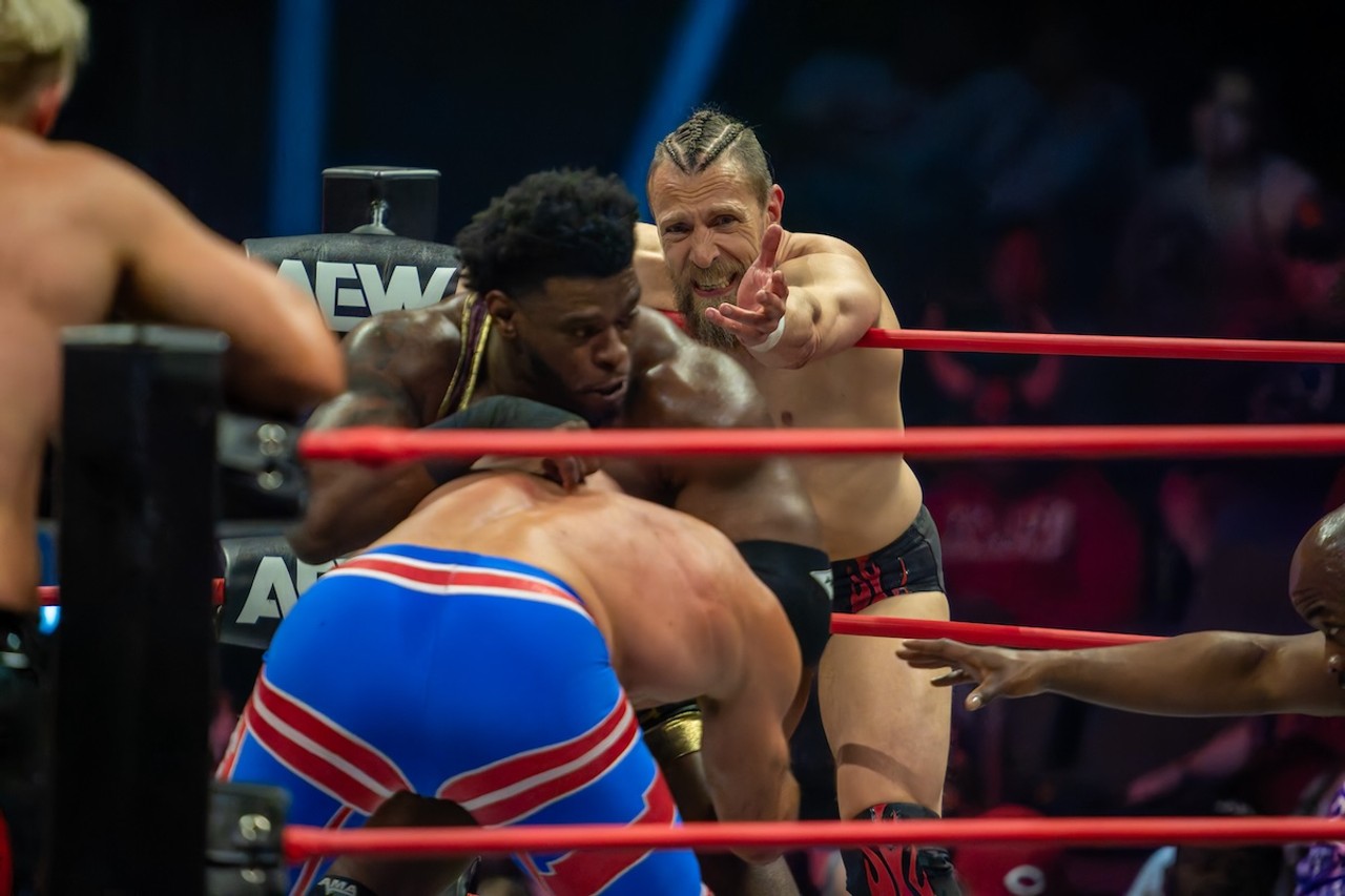 Bryan Danielson reaches out for a tag while Powerhouse Hobbs blocks | AEW Collision at Truist Arena | April 13, 2024