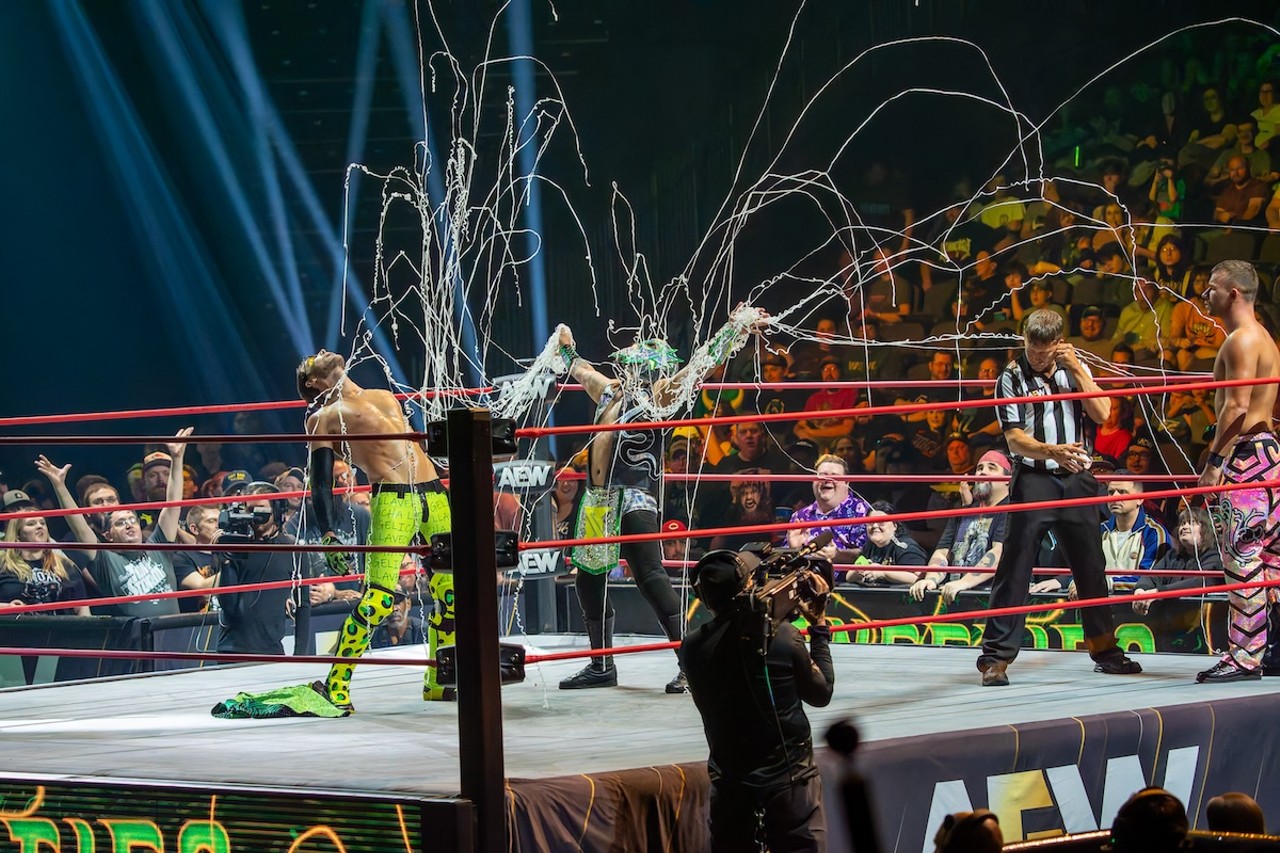 Serpentico releases his streamers during Angelico's entrance | AEW Collision at Truist Arena | April 13, 2024