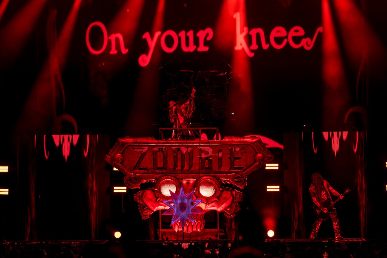 Rob Zombie performing at Riverbend Music Center on Sept. 13, 2023.