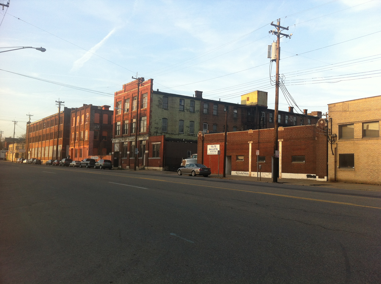 Spring Grove Avenue in Camp Washington. Ultrasuede was located in the single-story red brick building.