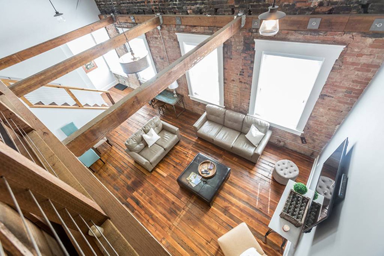Penthouse Loft in the Historical OTR
Over-the-Rhine
Entire Loft | Starting at $62/night | Host 7 Guests
Built in 1888, this unique space is located in the diverse and up-and-coming Brewery District of Over-The-Rhine in Cincinnati. Walk next door to the best brewery in town, Rhinegeist, and the famous Findlay Market. Park your car in our lot and explore the city on foot or on the streetcar!
Photo via Airbnb.com