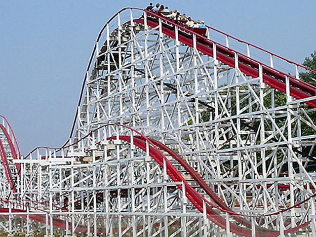 There are two roller coasters at Stricker's Grove: The Teddy Bear (rebuilt from the original Coney Island ride blueprints) and the hand-built Tornado.