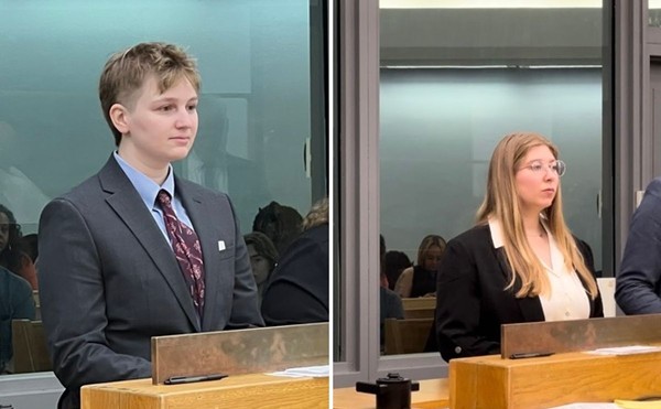 Sophia “Soup” Dempsey, a XU student, (left) and XU alum Julia Lankischone (right) were arraigned at the Hamilton County Justice Center on May 13.