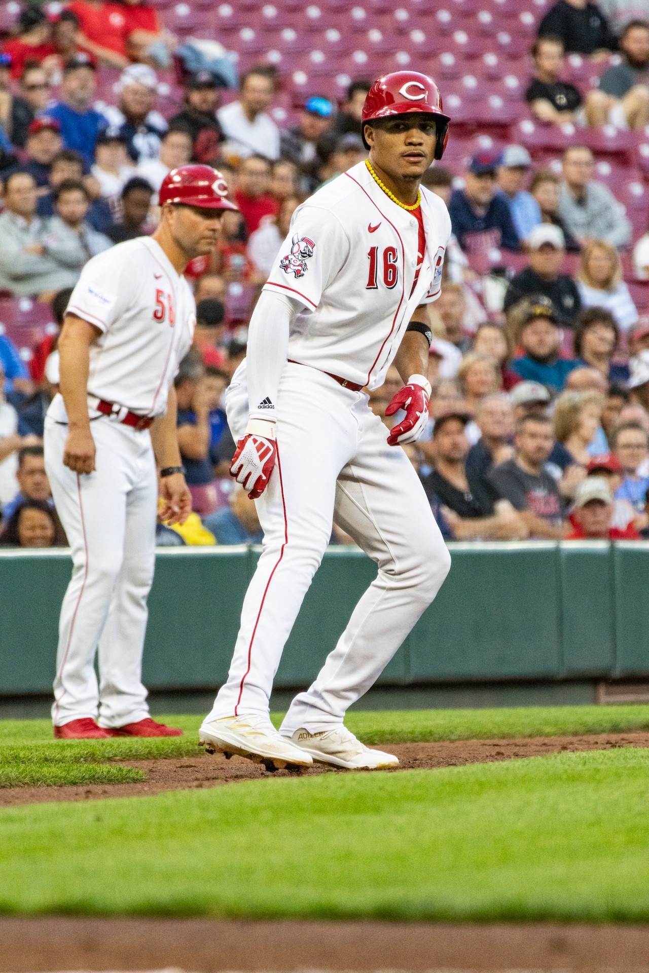 Noelvi Marte is anxious to score from third base | Cincinnati Reds vs. Minnesota Twins | Sept. 18, 2023