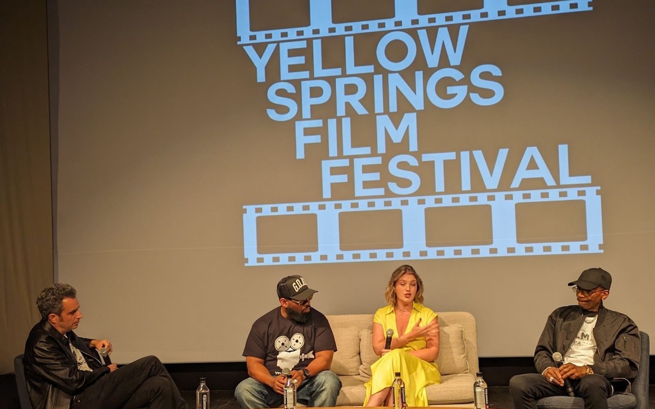 Yellow Springs Film Festival founder Eric Mahoney with Raekwon, Celia Aniskovich and Richie Weeks.