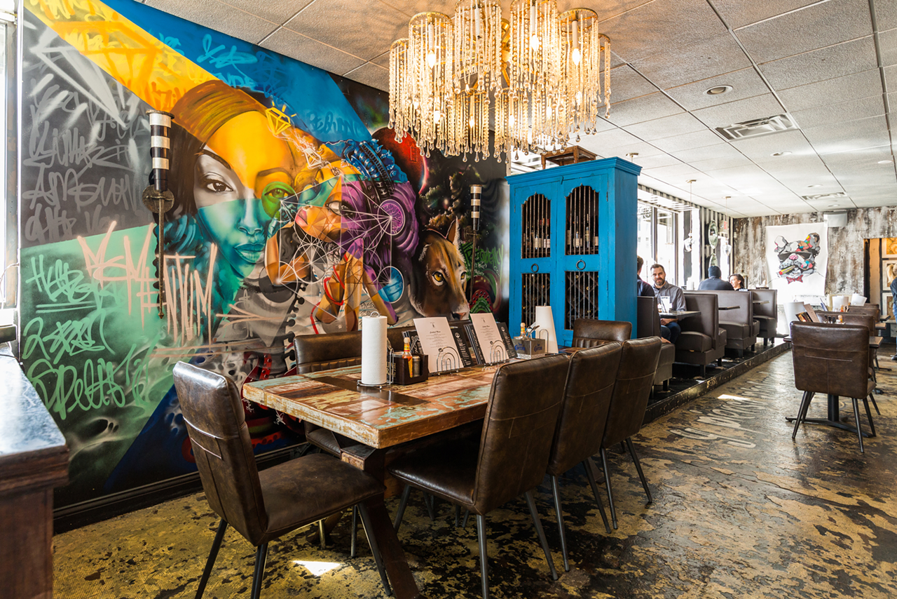 Formerly a diner, the renovated restaurant features murals, chandeliers and a custom bar in a cozy — but not crowded —space.