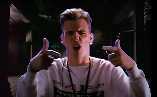 A glowing Vanilla Ice in the "Ice Ice Baby" music video