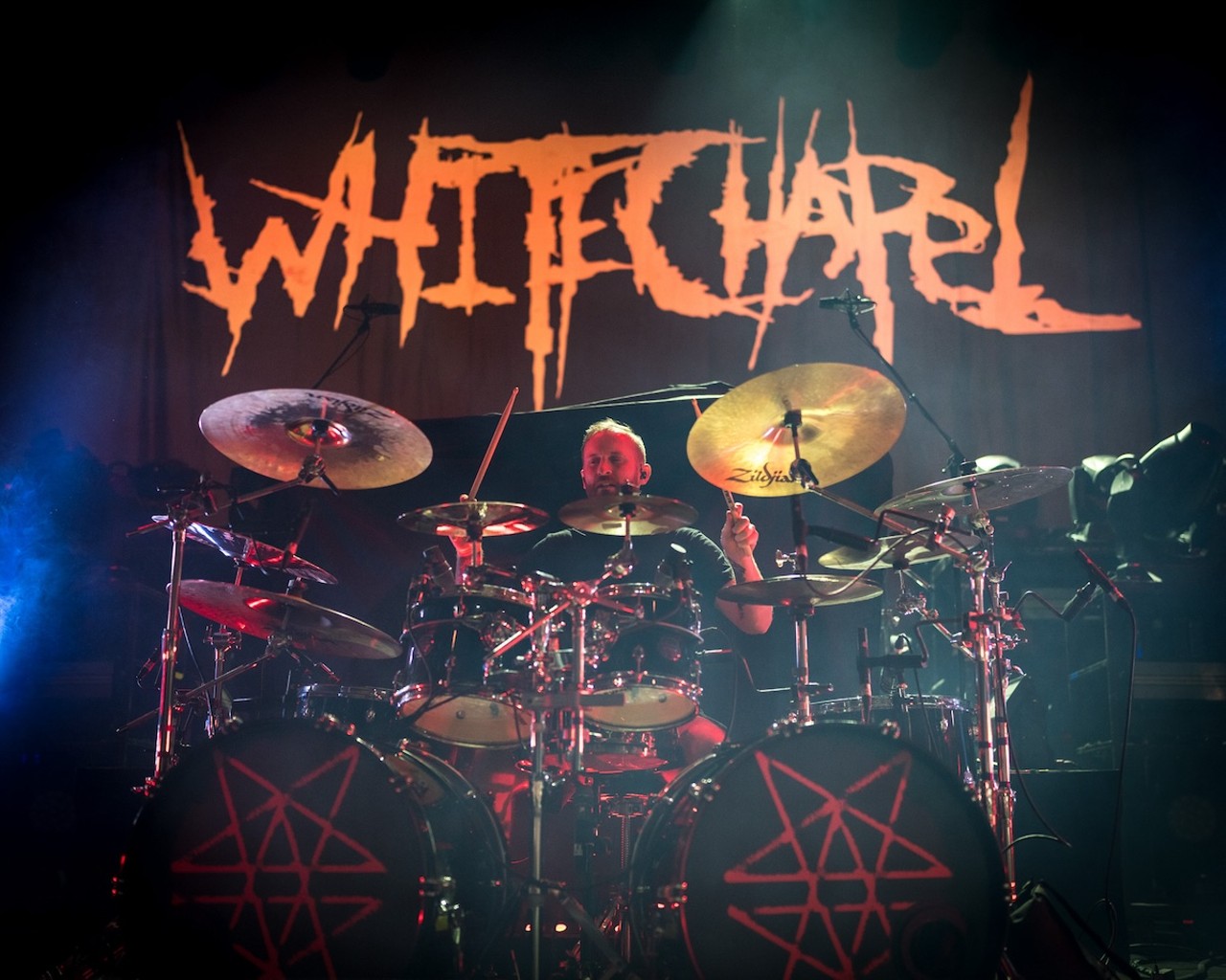 Whitechapel performing at the Andrew J Brady Music Center on Dec. 6, 2023