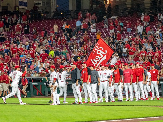 This is now the Cincinnati Reds' flag of defeat.