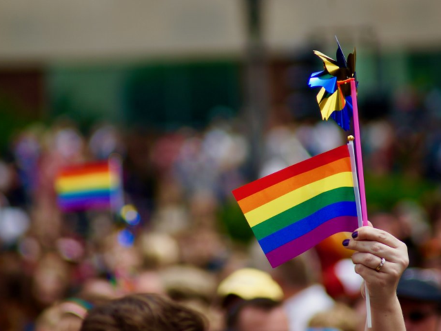 A LGBTQ+ rights demonstration in Michigan.