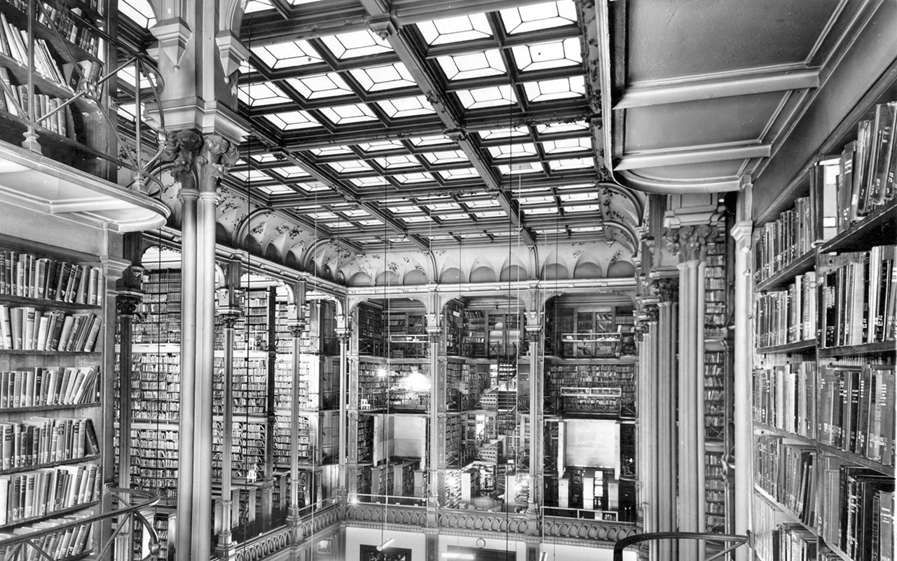 Cincinnati's original public library, the gorgeous "Old Main," was completed in 1874.