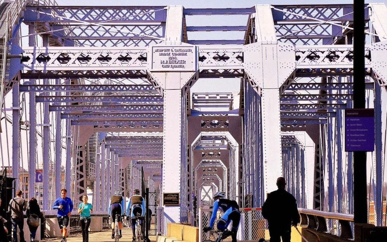 The pedestrian Purple People Bridge closed on May 11 after a stone from one of its piers fell into the Ohio River.