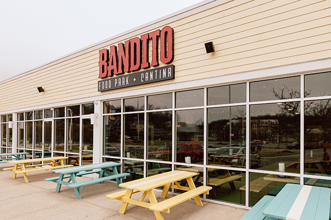 Bandito Park + Cantina
3543 Columbia Parkway, Columbia Tusculum
Bandito Food Park + Cantina, developed by Yolo Restaurant Group, opened in December. Yolo — made up of Ed Biery and local restaurateurs Trang Vo and Tobias Harris (of Lalo) — calls Bandito a “one-of-a-kind restaurant and event venue featuring an atmosphere that expresses an outer parklike celebration complete with fun food and beverages offered to match.” To accomplish that vibe, the interior of Bandito features a bar, a “container-like counter” and vintage trailer where guests can order food, picnic tables, fake turf floors and string lights. The menu includes tacos, burgers, chicken, hot dogs, salads, bowls and homemade salsas and sauces served up by executive chef Antonio Anaya.