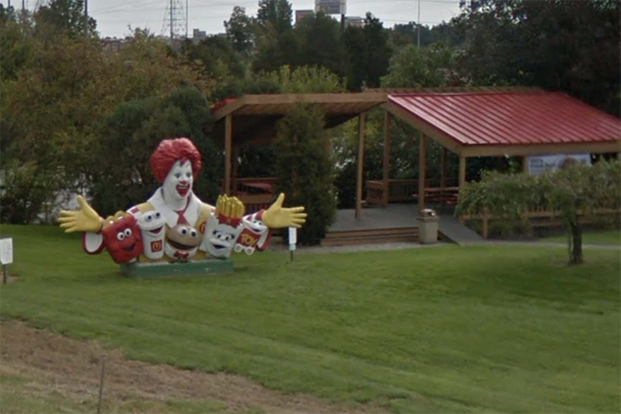 Giant Ronald McDonald Statue
7806 E. State Route 37, Sunbury
Snap a photo with everyone&#146;s favorite (and slightly creepy) fast food icon at this Central Ohio spot, located right outside the restaurant. Ronald can be seen with his smiling Happy Meal gang. 
Photo: Screen grab from Google Maps