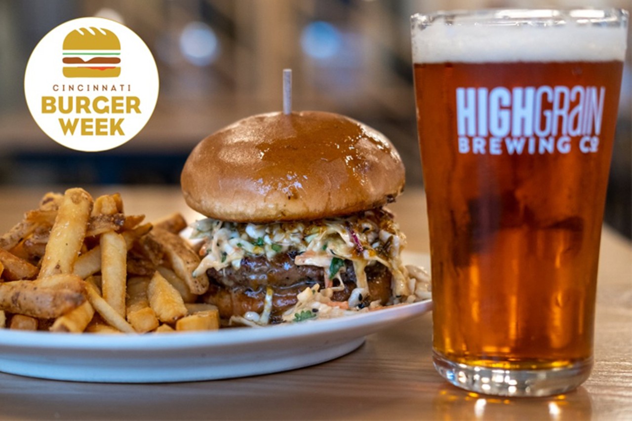 HighGrain Brewing Co.
6860 Plainfield Road, Silverton
SPICY PEPPER JELLY AND MISO PEANUT BUTTER SLAW BURGER: Served on a brioche bun with French fries.