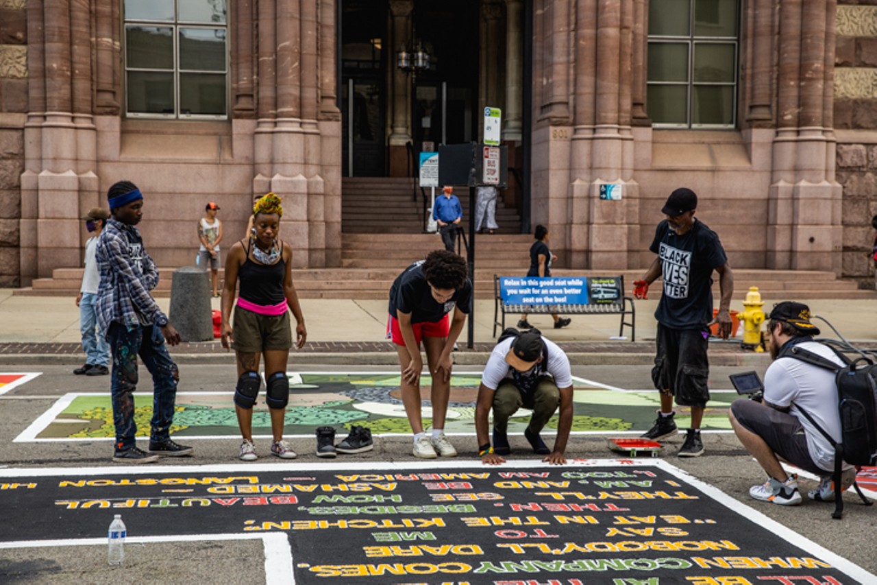 These Progress Photos Show the Black Lives Matter Mural Unfolding Outside of Cincinnati City Hall