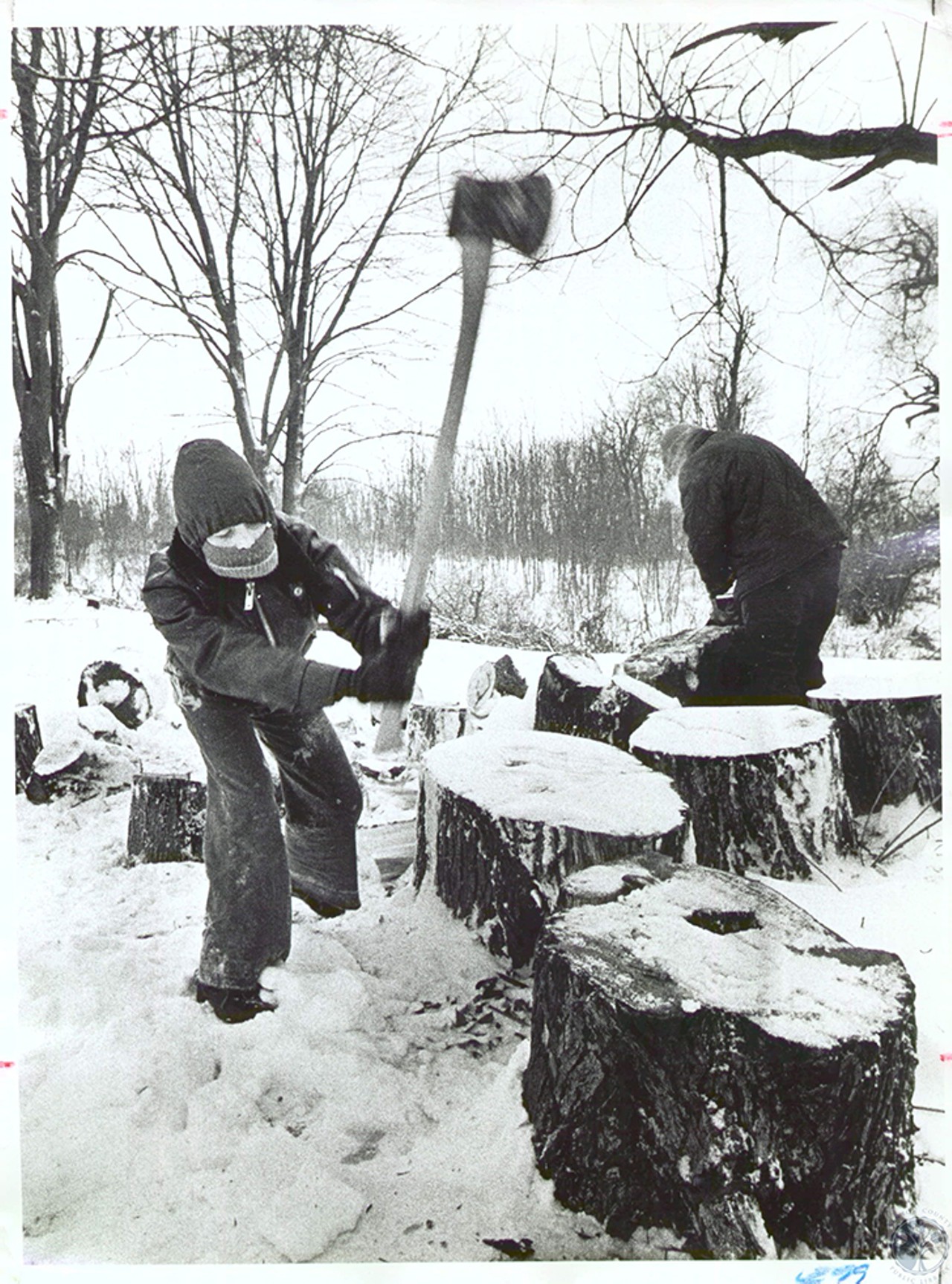Hebron
"Kenneth Taylor (12) and Carl Taylor (17) chopping wood to heat their house."