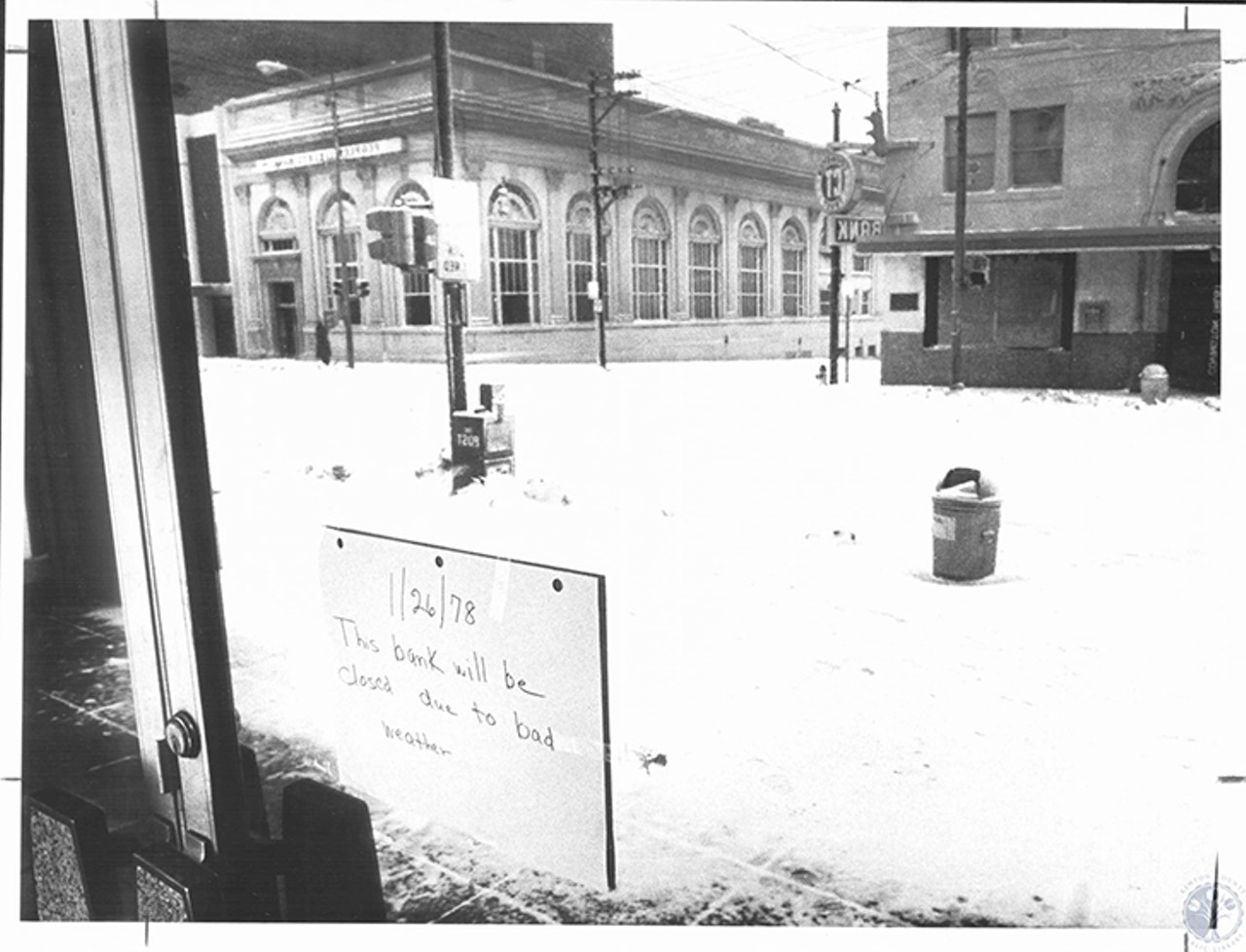 Covington
"View from First National Bank of 6th and Madison and banks closed due to weather"