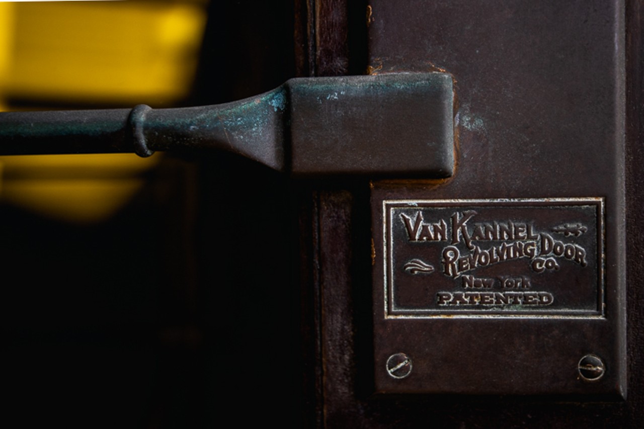 The revolving doors that once sat at the entrance of the bank were made by Van Kannel, the inventor of revolving doors.