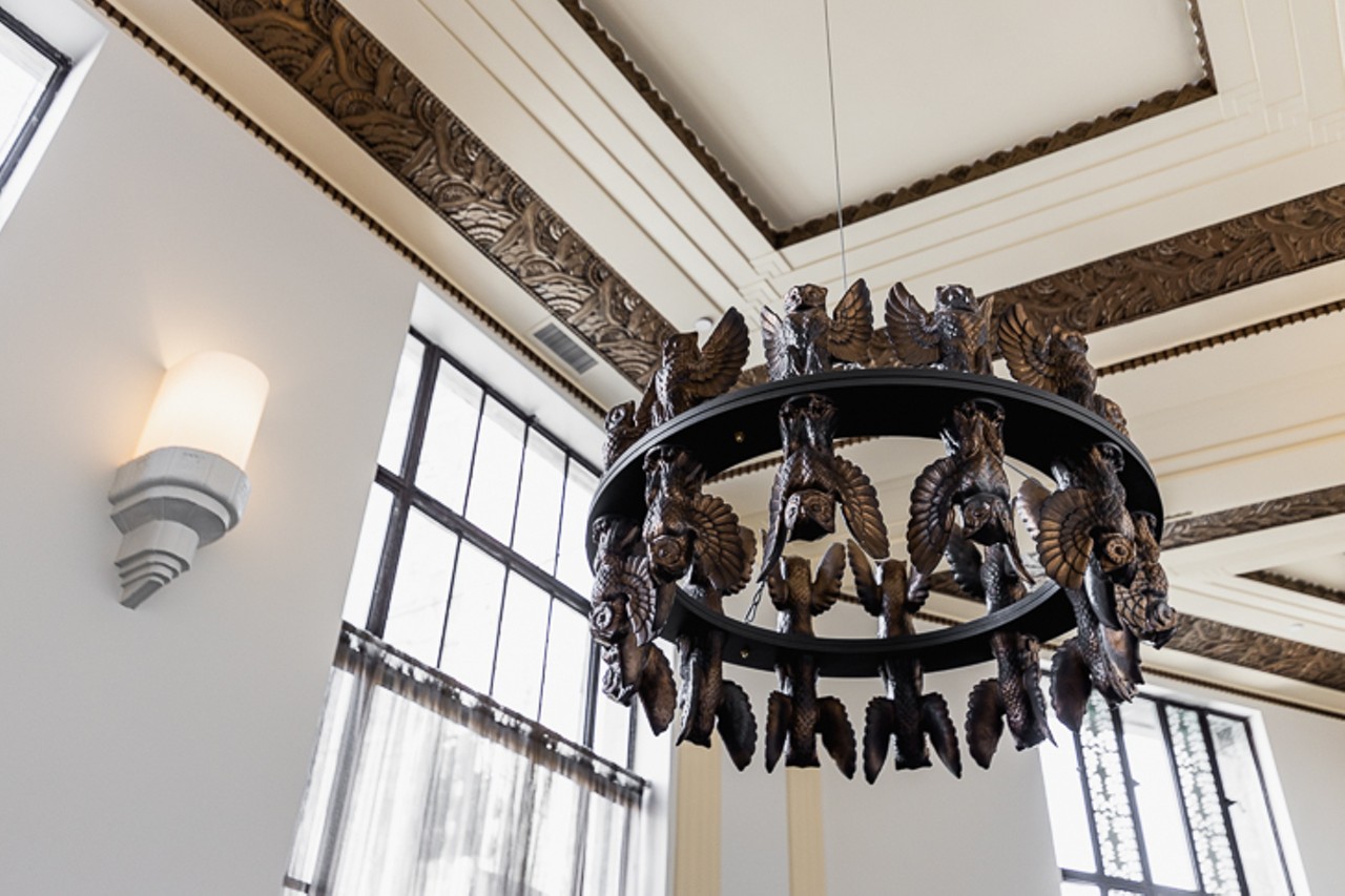 Owl chandelier by local artist duo Future Retrieval