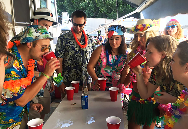 Drinking games in the tailgate area - PHOTO: HAILEY BOLLINGER