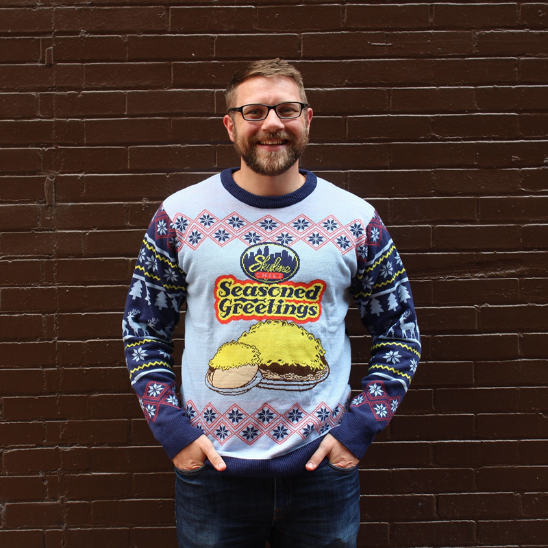 Skyline Chili's 2019 holiday sweater - PHOTO VIA FACEBOOK.COM/SKYLINECHILI
