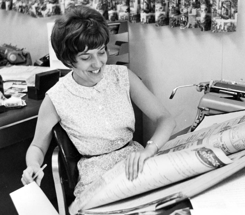 Judy McCarty Kuhn as News Record editor in the 1960s, a tumultuous decade at the college. - Photo: Provided