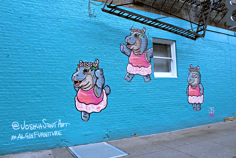 Joshua Stout's Fiona the Hippo mural - PHOTO: PAIGE DEGLOW
