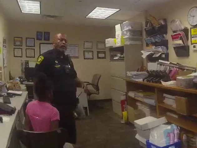 Officer Kevin Brown and the minor he tased as seen on body camera footage following the Aug. 6 incident - CPD