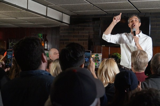 Beto O'Rourke campaigning in Cleveland in March - Sam Allard