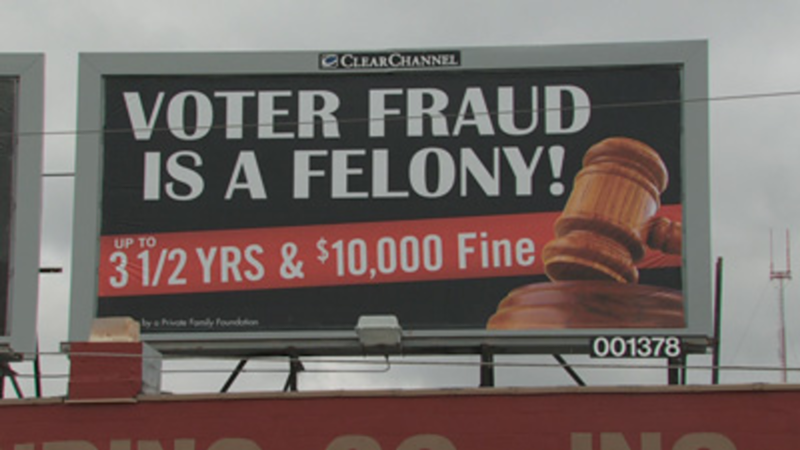 Controversial Voter Fraud Billboards to be Removed