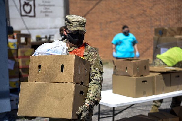 Ohio National Guard working a food bank - Photo: Ohio National Guard FlickrCC