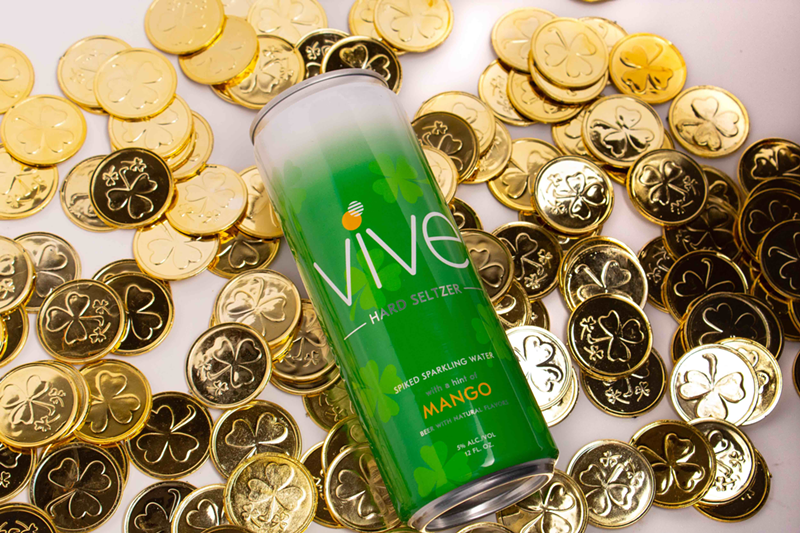 This is not green beer, nor is it kegs or eggs, but it is Braxton's VIVE hard seltzer is a green can - Photo: Braxton Brewing Co.