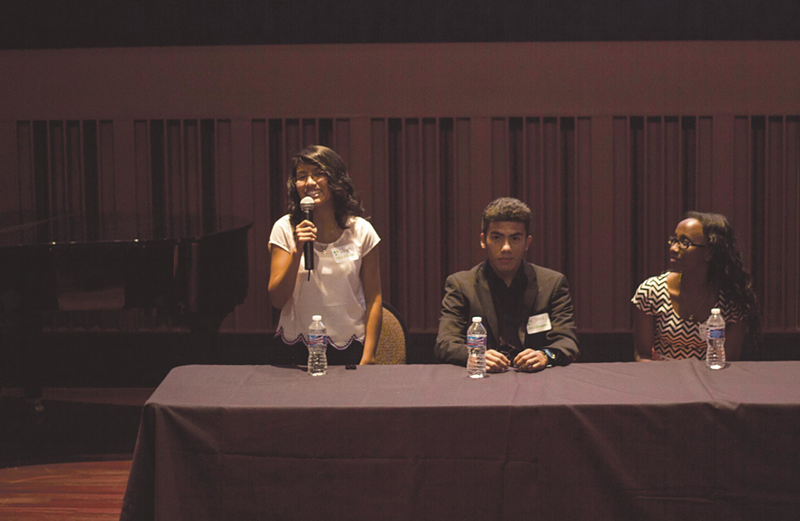 L-R: Heyra Avila, Jose Cabrera and Orsella Iranbona told their stories at the Cincinnati Dreamers' Summit Aug. 20