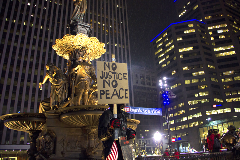A protester at a Dec. 4 rally remembering Eric Garner and others killed by police