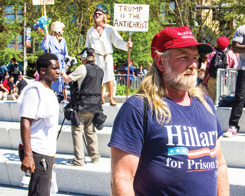 Trump supporter Michael Ryan at Cleveland Public Square July 19. - Nick Swartsell