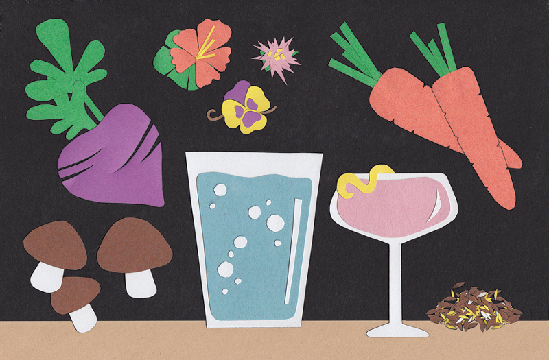 It's gonna be a big year for veggies and bubbly beverages. - Illustration: Jennifer Hoffman