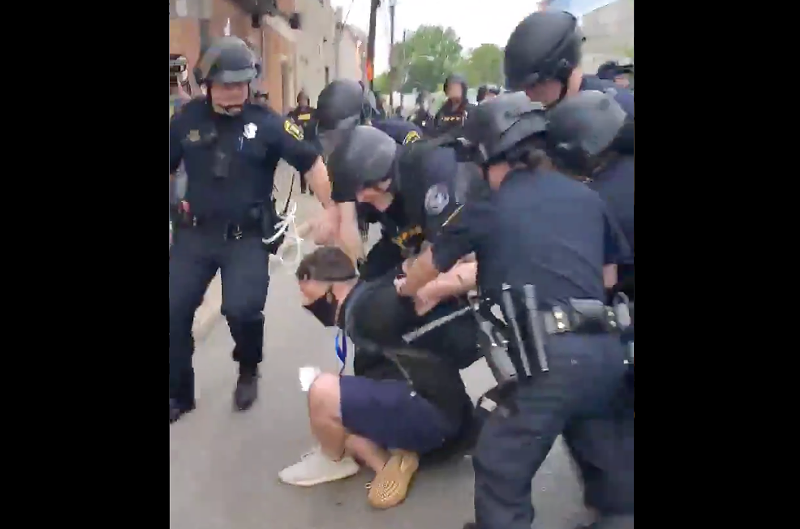 Enquirer Reporter Pat Brennan and CPD - Photo: Nick Swartsell Twitter video still