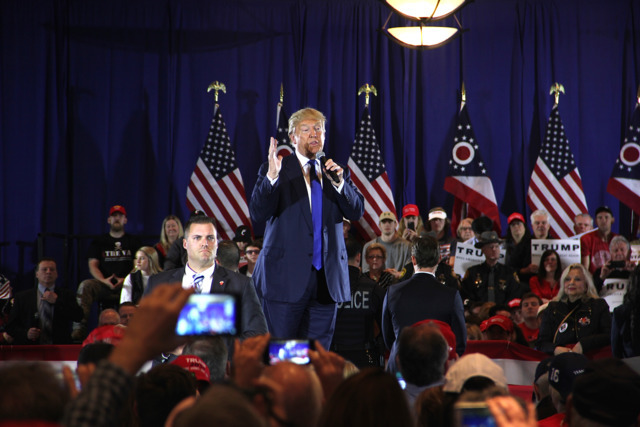 President Donald Trump at a campaign rally in West Chester in 2016 - Nick Swartsell