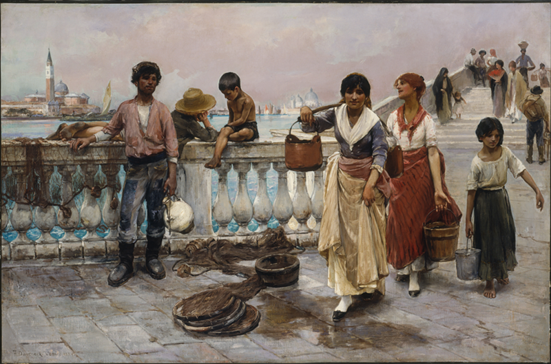 Frank Duveneck (1848–1919), United States, Water Carriers, Venice, 1884, oil on canvas, Smithsonian American Art Museum; Bequest of Reverend F. Ward Denys, 1943.11.1