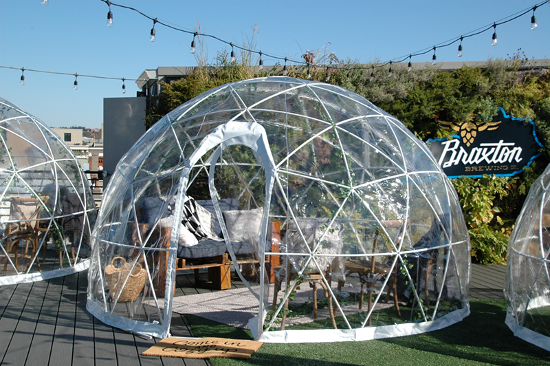 An igloo on Braxton's rooftop to make outdoor seating more accommodating this winter - Photo: Sean M. Peters