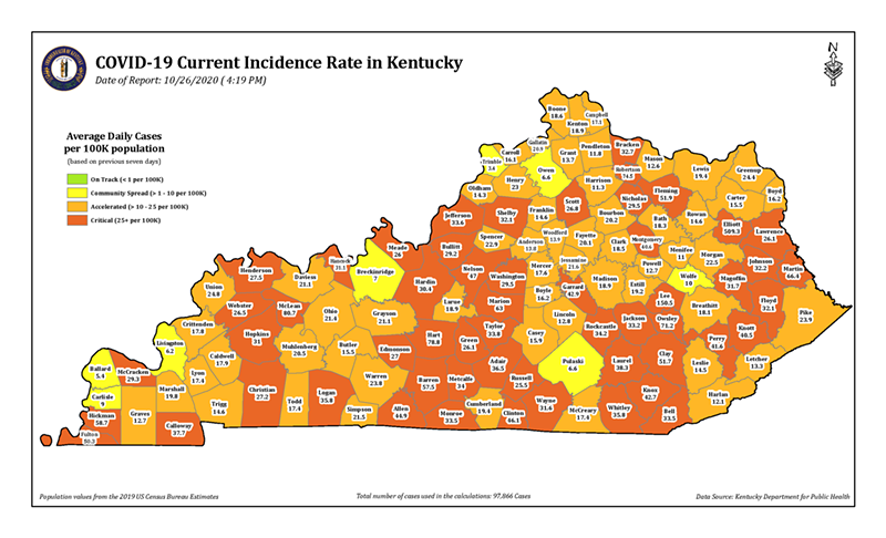 Gov. Beshear Issues New Safety Recommendations (and Restrictions) for Red Kentucky Counties