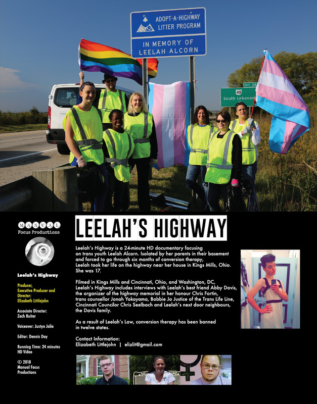 Poster for film "Leelah's Highway" - PHOTO: Provided