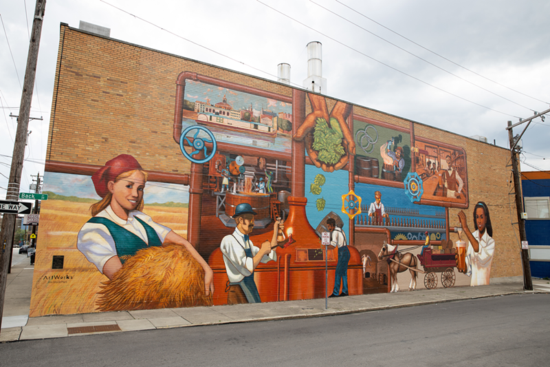 “Grain to Glass” mural created by ArtWorks and the Brewery District Community Urban Redevelopment Corporation - Photo: Hailey Bollinger