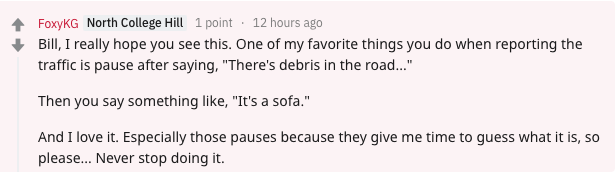 WVXU's Bill Rinehart Did a Reddit AMA and Finally Answered How He ALWAYS Knows What's in the Road
