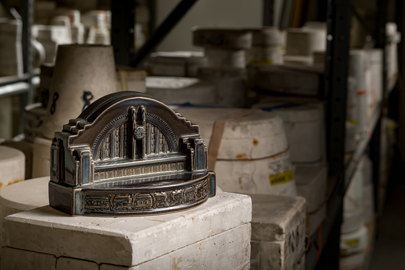 Union Terminal bookends - Photo: Provided by Rookwood Pottery