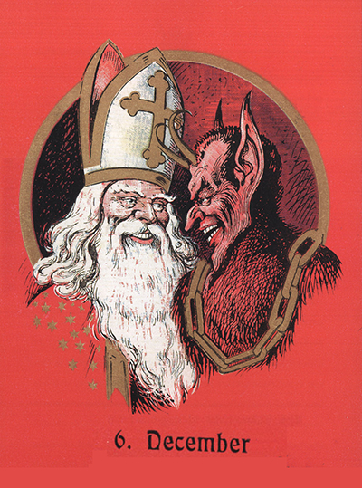 Nikolaus and Krampus in Austria in the early 20th century - Photo: Public Domain