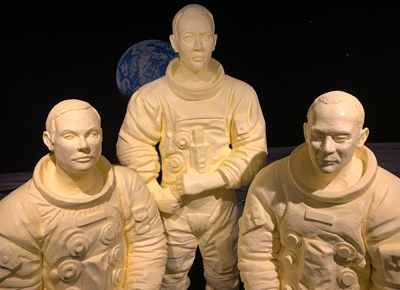 Life-sized butter sculptures of commander Neil Armstrong, lunar module pilot Buzz Aldrin and command module pilot Michael Collins - Photo: Provided by the American Dairy Association Mideast